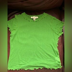 Eliza Faulkner shortsleeve rib tee in apple green